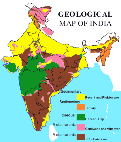 geologische Karte von Indien