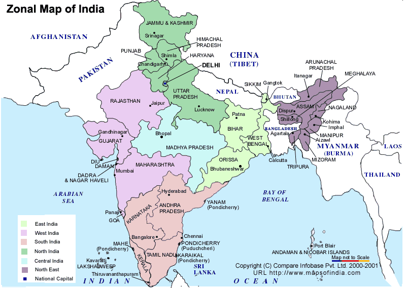 Die Indien Zonenkarte